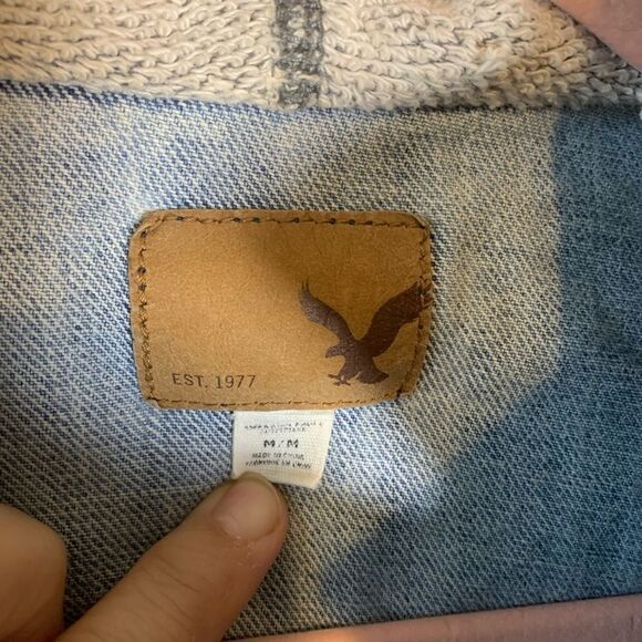 American Eagle denim hooded jacket size M - Picture 3 of 9